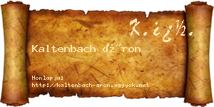 Kaltenbach Áron névjegykártya